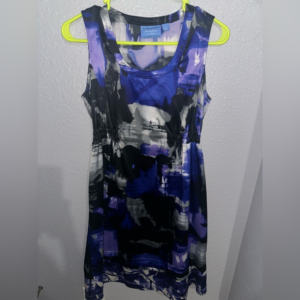 Simply Vera Vera Wang Blue Sleeveless Scoop Neck dress